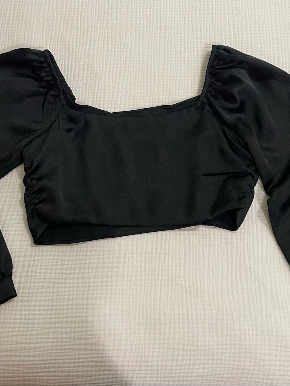 Dynamite Square-Neck Satin Tie Back Top